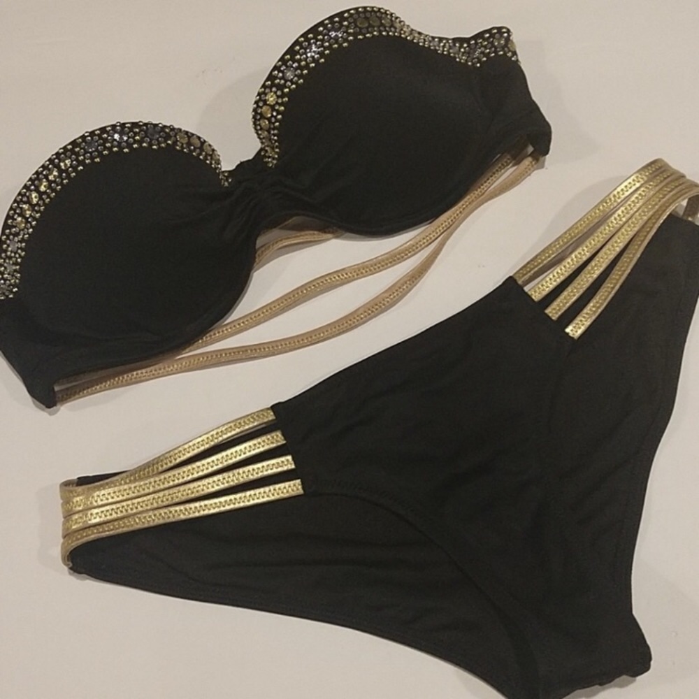 Black and gold studded Victoria’s Secret Bikini